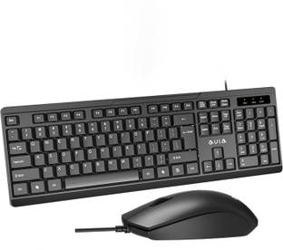 Aula AC101 Wired USB Standard Desktop Keyboard Compatible with Desktop, Laptop, Mac Easy to Use,Plug and Play,Quick, Comfy Durable body