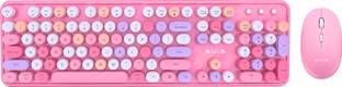 Aula AC306 Wireless Standard Laptop Keyboard Compatible with Desktop, Laptop, Mac Full Size, with round keys