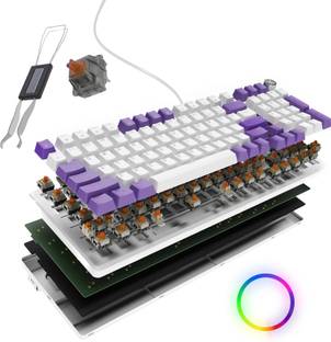 Kreo Hive Full Size Wired Gaming Mechanical Keyboard,Outemu Switches & RGB Backlight Wired USB Standard Gaming Keyboard Compatible with Desktop, Laptop, Mac