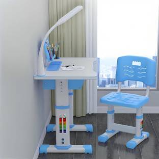 StarAndDaisy Multifunctional Kids Study Table Chair Set with LED Light Metal Desk Chair