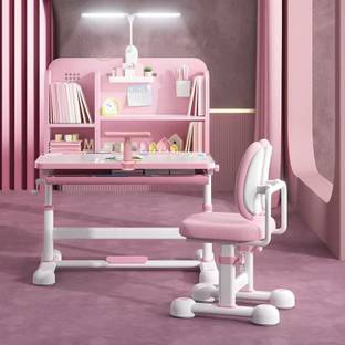 StarAndDaisy Adjustable Height Kids Study Table Book Holder, Large Desktop with Bookshelf Metal Desk Chair