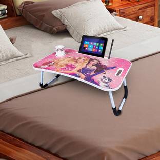 Kiara Quality First Barbie Prints Protable Foldable Table for Study & Work, Best for Work Home Wood Portable Laptop Table