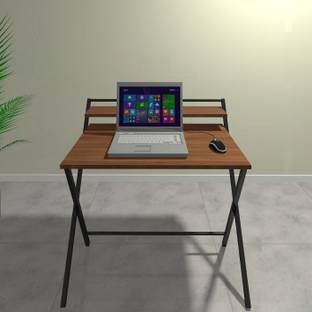 Pridiyos Folding Study/Office Table With Book Shelf Medium Wooden Engineered Wood Study Table
