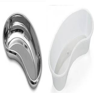 Agarwals Kidney Tray Plastic & Stainless Steel 8" Reusable Kidney Dish