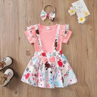 qwzlim fashion Baby Girls Party(Festive) Bootie Bootie, Top, Skirt