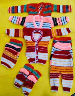 ADRIEL BRINGING JOY Baby Boys & Baby Girls Casual Sweater Cap, Pyjama, Socks