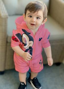 BLOOD PANTHER Baby Boys & Baby Girls Mickey Party(Festive) Dungaree Shorts