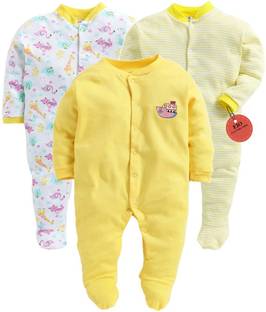 EIO Romper For Baby Boys & Baby Girls Striped, Solid, Printed Pure Cotton