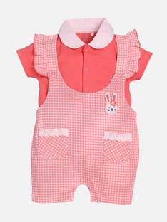BabyGo Dungaree For Baby Boys & Baby Girls Casual Solid Pure Cotton