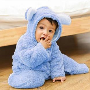 BABY ZONE Romper For Baby Boys & Baby Girls Casual Solid Wool Blend