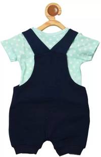 INDHRANI TEXTILES Dungaree For Baby Boys & Baby Girls Casual Printed Pure Cotton