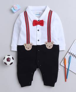 BUMZEE Romper For Baby Boys Party Graphic Print Pure Cotton