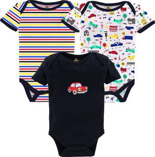 KidBee Romper For Baby Boys & Baby Girls Casual Printed Hosiery, Cotton Blend