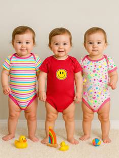 KidBee Romper For Baby Boys & Baby Girls Casual Printed Hosiery, Cotton Blend
