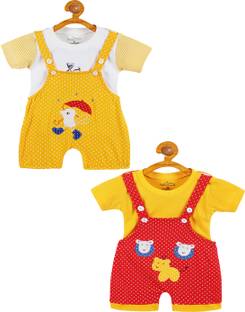 babeezworld Dungaree For Boys & Girls Casual Applique Pure Cotton