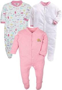 Modern Mama Romper For Baby Boys & Baby Girls Casual Printed, Striped Cotton Blend