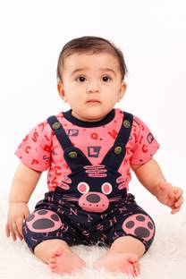 UNIQUE WAY Dungaree For Baby Boys & Baby Girls Casual Printed Pure Cotton