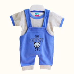 LUV-DUB Dungaree For Baby Boys & Baby Girls Casual Printed Pure Cotton