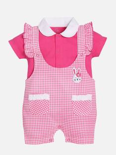 BabyGo Dungaree For Baby Boys & Baby Girls Casual Solid Pure Cotton