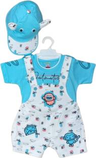 Maaruti Dungaree For Baby Boys & Baby Girls Animal Print Hosiery