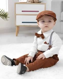 doblo Dungaree For Baby Boys Solid Cotton Blend