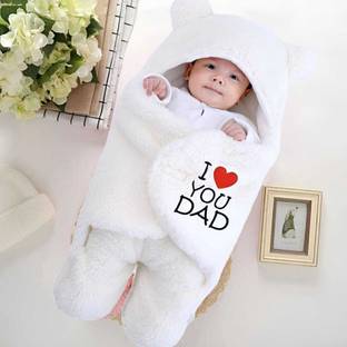 BABY ZONE Embroidered Crib Hooded Baby Blanket for  Heavy Winter