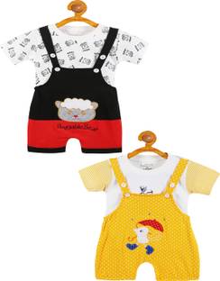 babeezworld Dungaree For Baby Boys & Baby Girls Casual Applique Pure Cotton