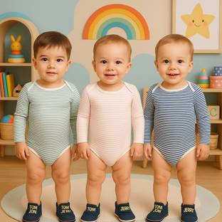 Sembian Romper For Baby Boys & Baby Girls Striped Pure Cotton