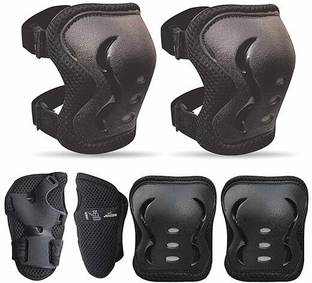 Jaspo Secure Hybrid Knee, Elbow & Wrist Guard Combo for Skating, Cycling for All Age Groups - Small Size Skating Kit