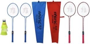 Airic Classic Double Shaft Xtreme Set Of 4 with 3 Plastic Shuttles Badminton Kit