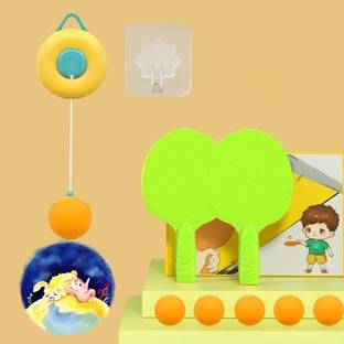 CountryLink Adjustable Hanging Table Tennis Trainer Set for Kids with Racket and Balls Table Tennis Kit