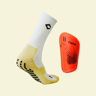 CAPTAIN Premium Grip Football Socks With Soccer Shinguards Football Kit