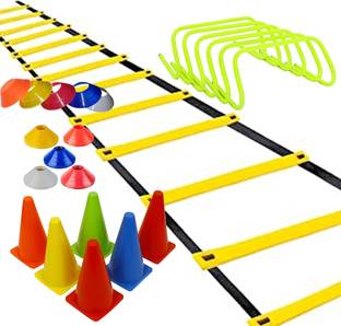 ZEBB 6 pc Hurdles, 6 pc 6 Inches Maker Cones, 10 Pc Soccer cone, 1 Pc Agility Ladder Football & Fitness Kit