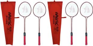 Airic Stylish Xtreme Double Shaft Set of 4 with cover for leisure purpose Badminton Kit