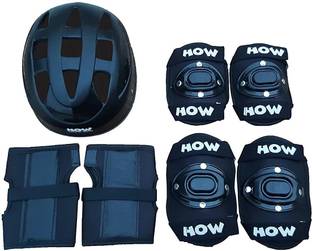 HOW(House Of Wishes) Skating Set for Roller Skates Cycling Skateboard Age 3 to 6 Yrs Black X Small Skating Kit