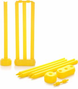 Aditi Toys Small Cricket Stumps Includes 4 Stumps with 2 Base, Bails for Kids Above 4 Years Cricket Kit