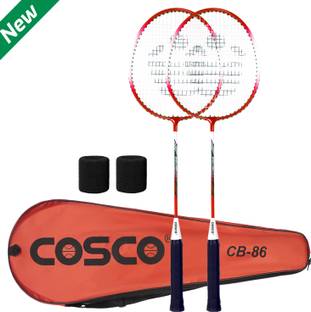 COSCO Combo of 4, 2 CB-86 Badminton Racquet Set, 2 Wrist Band Badminton Kit
