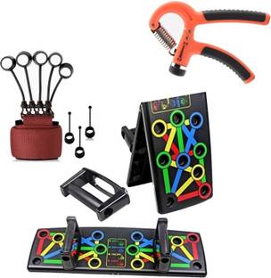 FITGENIX PushUpBoard, 15 in1& HAND GRIP & FINGER GRIPPER COMBO PACK Fitness Accessory Kit Fitness Accessory Kit Kit