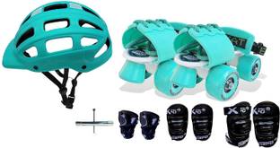 Jaspo Kinder Ride Pro Junior Adjustable Roller Skates Combo Suitable for Age Group Upto 5 Years Skating Kit