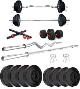 STARX 20 kg PVC GYM KIT WITH 3FT CURL, 3FT STRAIGHT ROD AND Home Gym Combo