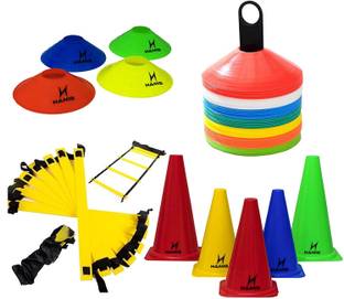 GIFTEO Football Training Kit Agility Ladder 4m, 10 Rungs, 12 Marker & 20 Saucer Cones Football & Fitness Kit