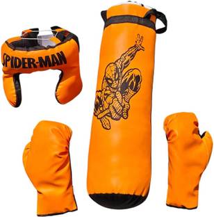 HK Sports Boxing Punching Bag Kit for Kid with Gloves & Headgear (Orange) || Boxing Kit || Boxing Kit