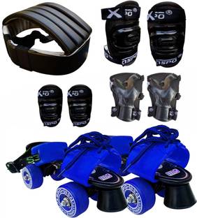 Jaspo Fighter Senior Skates Combo (Skates+Knee, Elbow, Wrist, Head Guard) For 6-14 yrs Skating Kit