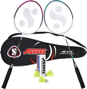 Silver's SB-414 Badminton Combo- 2 Rackets with Shuttle Pack of 3 Badminton Kit