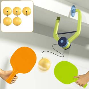 CountryLink Hanging Table Tennis Paddles and Balls Self Training No Need Table with 6 Balls Table Tennis Kit