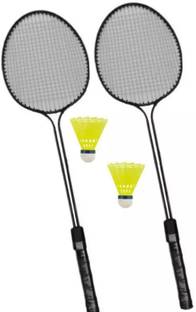 Monika Sports Badminton Set, Double Shaft Racket Set Of 2 Pcs With Shuttlecock, Badminton Kit