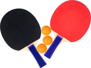 WISHKEY Combo Set of Table Tennis Playset 2 Rackets Comfortable Grip Handle and 3 Balls Table Tennis Kit