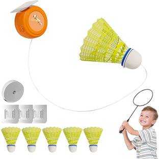 SERPLEX Indoor Badminton Trainer Set for Kids Reaction Training with 6 Shuttlecocks Badminton Kit