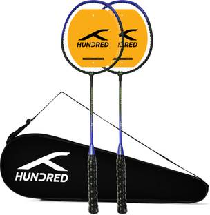 Hundred Powertek Ultra X Combo (2 Strung Rackets with 1 Full Cover) Badminton Kit