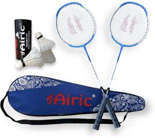 Airic Isometric Blaster Staunch with 3 Feather Shuttles and Cover Badminton Kit